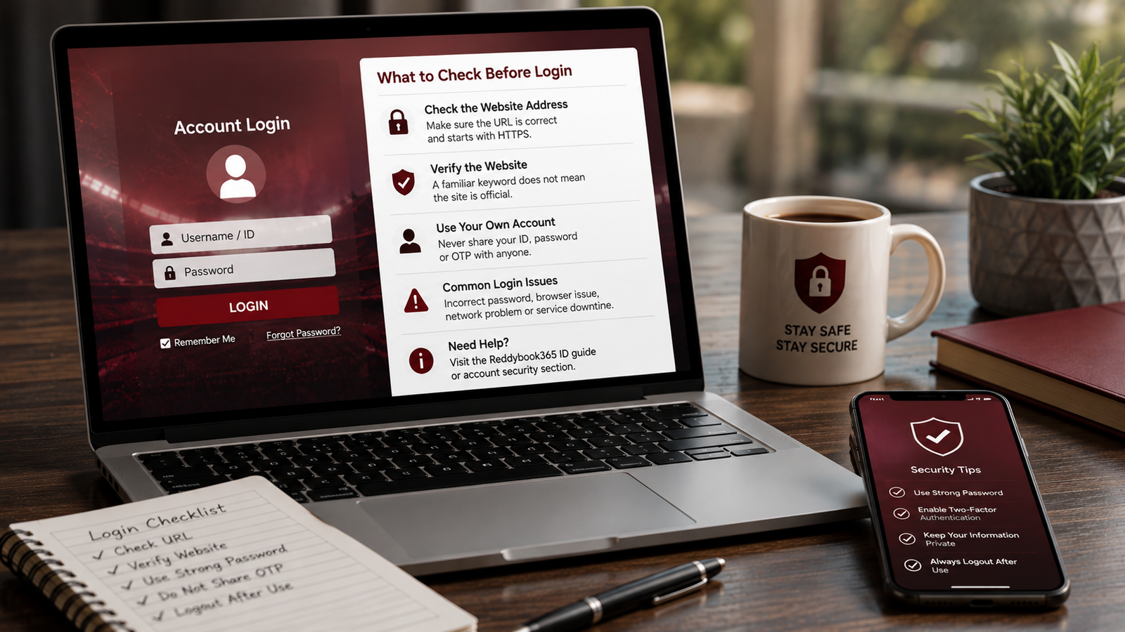 Reddybook365 login and account information guide